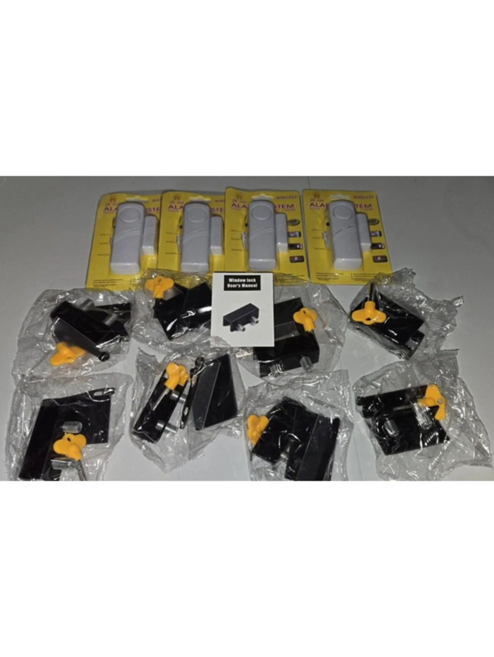 Security Window Locks Keys (8 Sets), Wireless Window/Door Alarm System (4Sets)